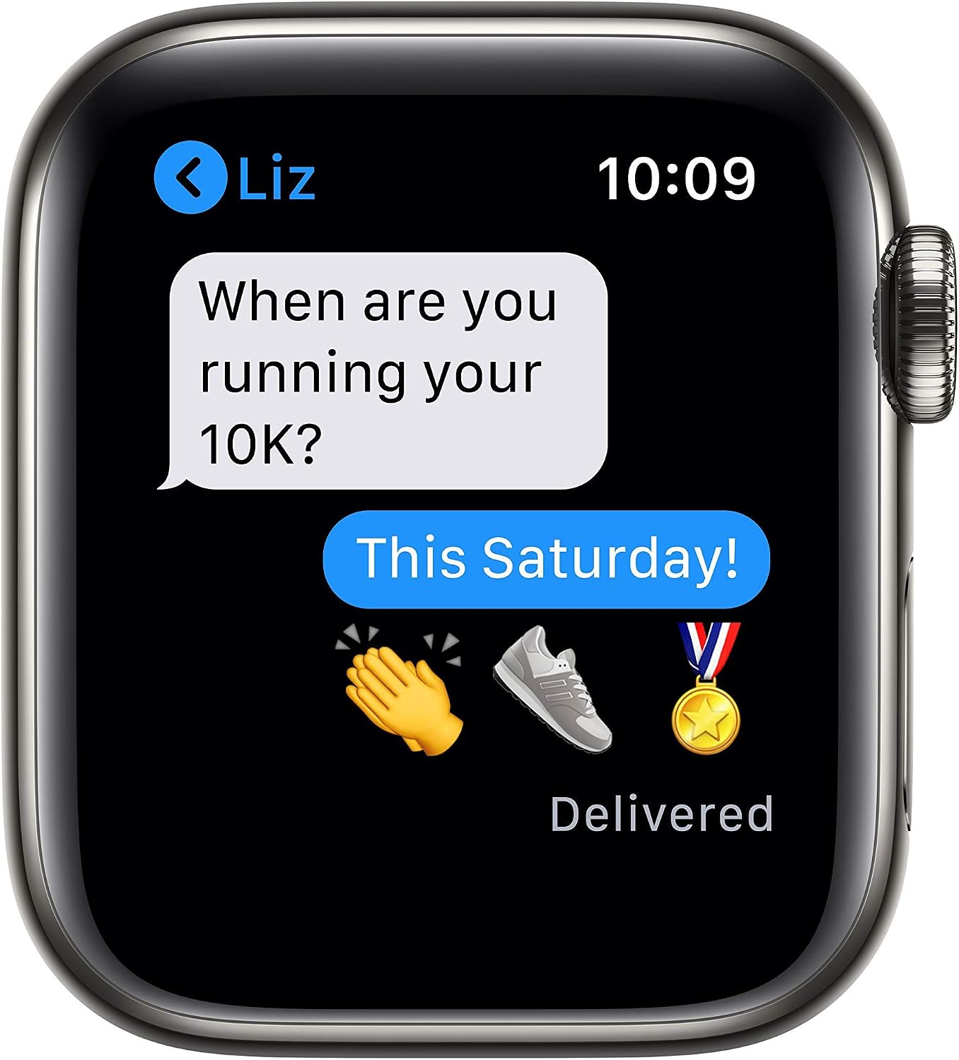 Apple Watch Series 6 (GPS + Cellular, 40mm) - Graphite Stainless Steel Case with Black Sport Band (Renewed)