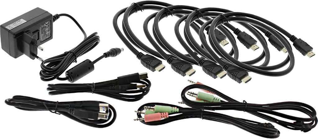 InLine KVM Desktop Switch, 2-Gang Dual Monitor, HDMI, 4K, USB 3.0, Audio