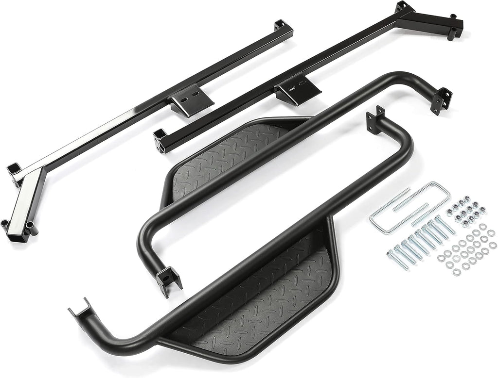 KUAFU Nerf Bars Running Boards Compatible with 2018 2019 Club Car Onward Golf Carts Drop Down Side Step with Step Brackets Left & Right Steel Pair