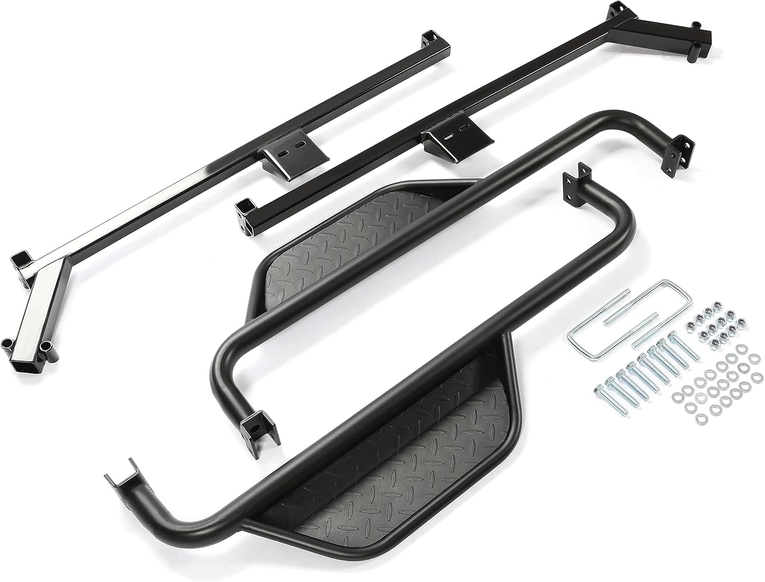 KUAFU Nerf Bars Running Boards Compatible with 2018 2019 Club Car Onward Golf Carts Drop Down Side Step with Step Brackets Left & Right Steel Pair