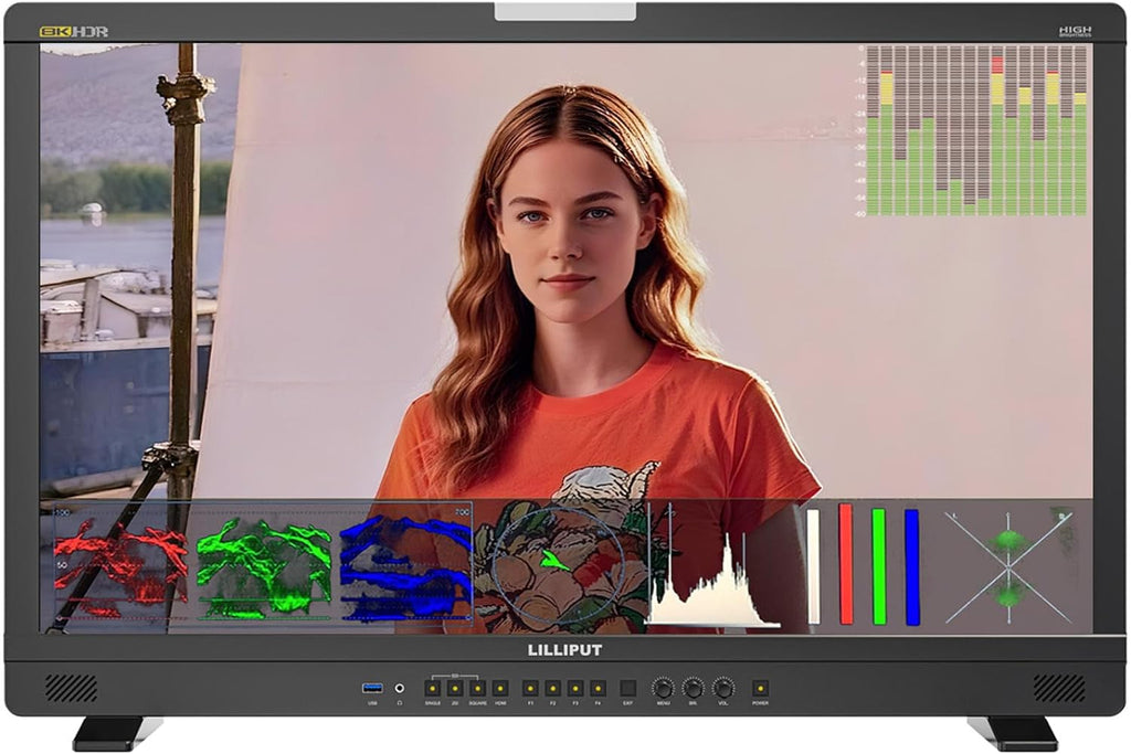 LILLIPUT UQ31 31.5-Inch 4K Production Monitor with HDR, 3840x2160 Resolution, 1000 Nits Brightness, 12G-SDI and HDMI 2.1 Inputs, Waveform Tools, Battery Plate (UQ31-ABBP with Gold Mount Plate)