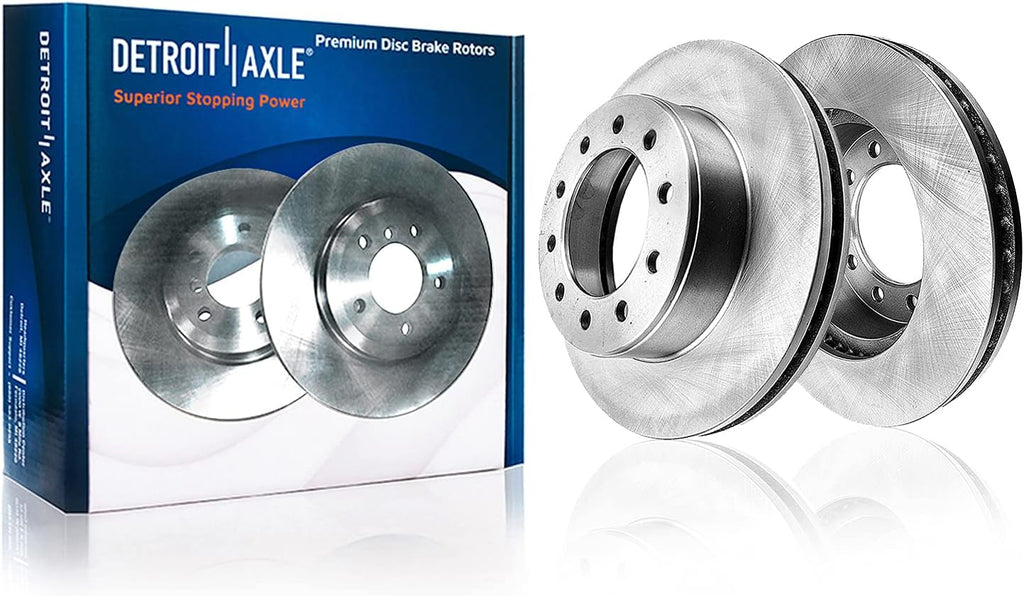 Detroit Axle - Front Rear Brake Kit for 2003-2011 Lincoln Town Car Disc Brake Rotors Ceramic Brakes Pads w/Hardware 2004 2005 2006 2007 2008 2009 2010: 12.01'' inch Front, 11.61'' inch Rear Rotors