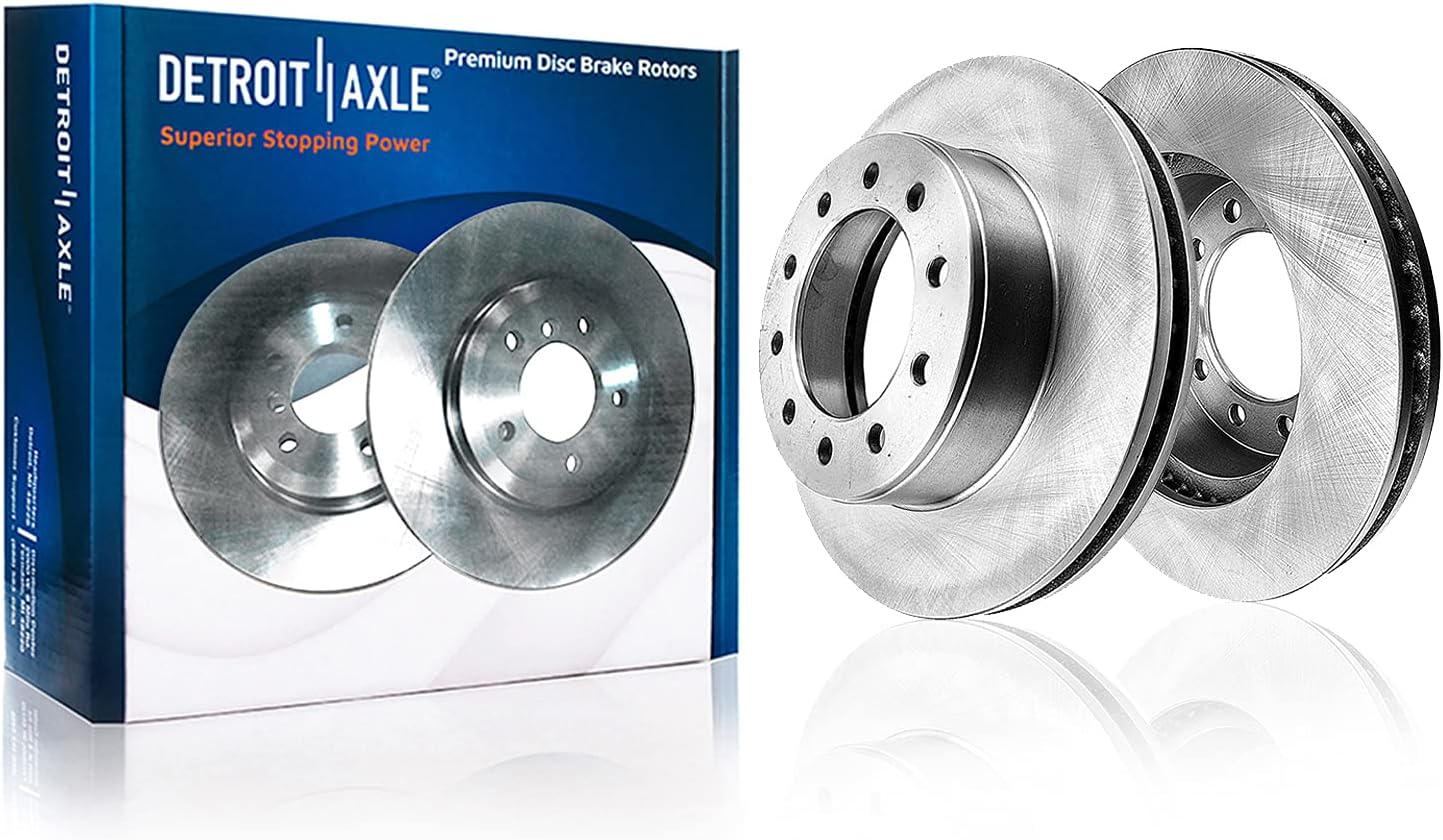 Detroit Axle - Front Rear Brake Kit for 2003-2011 Lincoln Town Car Disc Brake Rotors Ceramic Brakes Pads w/Hardware 2004 2005 2006 2007 2008 2009 2010: 12.01'' inch Front, 11.61'' inch Rear Rotors