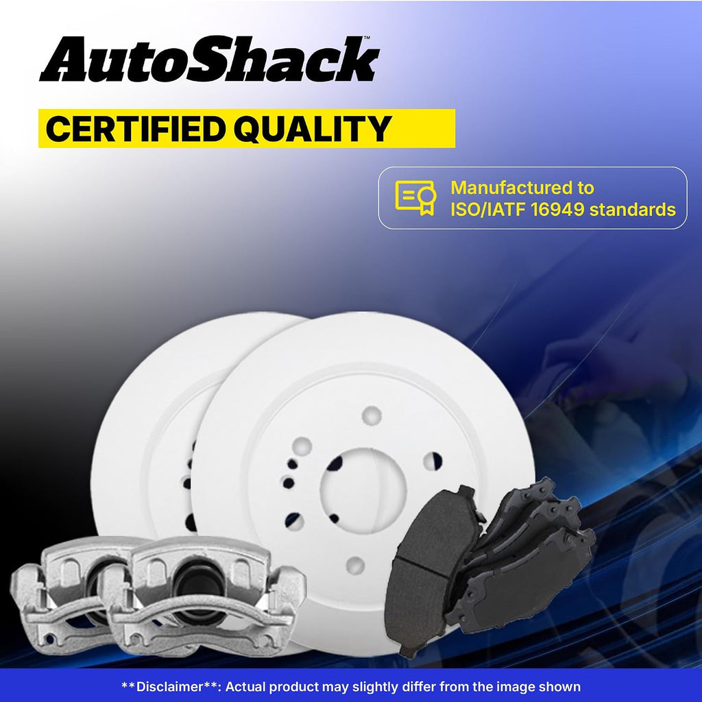 AutoShack Front Brake Rotors, Ceramic Pads & Calipers for Honda & Acura, Civic 2006-2011 RSX 2002-2006, FWD L4 2.0L - Coated - ArmorStop - 11.8' (299.8 mm), 5-Lug