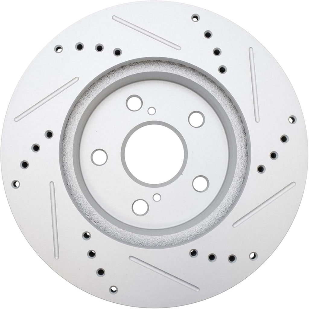 TRQ Performance Front and Rear Brake Rotor Set G Coated Drilled and Slotted Compatible with 2006-2015 Lexus IS250