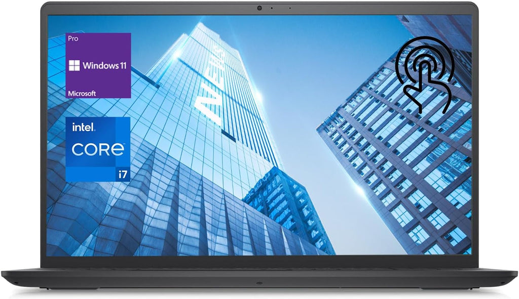 DELL Inspiron 3520 15.6' Touchscreen i7 Business Laptop, 15.6' FHD Touchscreen, Intel Core i7-1255U, 64GB RAM, 2TB SSD, SD Card Reader, Webcam, HDMI, Numeric Keypad, Wi-Fi, Windows 11 Pro, Black