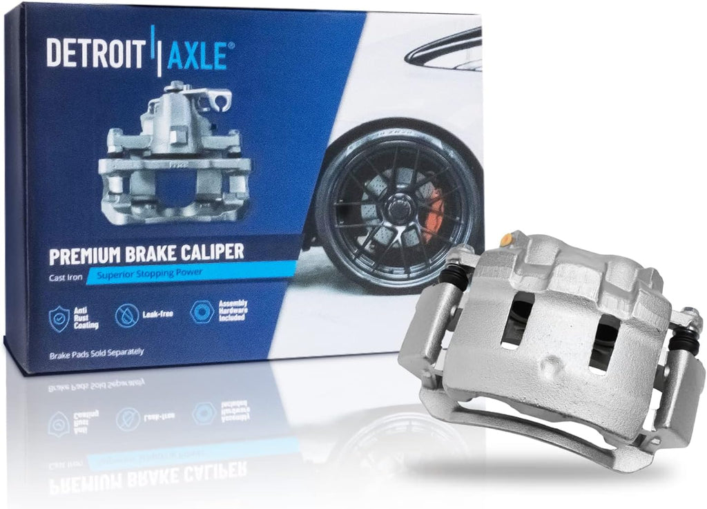 Detroit Axle - Front Ceramic Pads Left Brake Caliper Replacement for 1999-2004 Ford Excursion F-250 F-350 Super Duty - 3pc Set