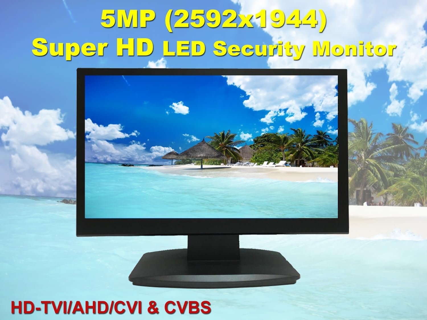 1stPV 21.5' SuperHD 5MP/2592x1944 16:9 Professional Security Monitor, 1 HDMI, 2 BNC Inputs(HD-TVI/AHD/CVI/CVBS) & 2 BNC Outputs, working with 5MP security cameras directly in addition to DVR/NVR & PC