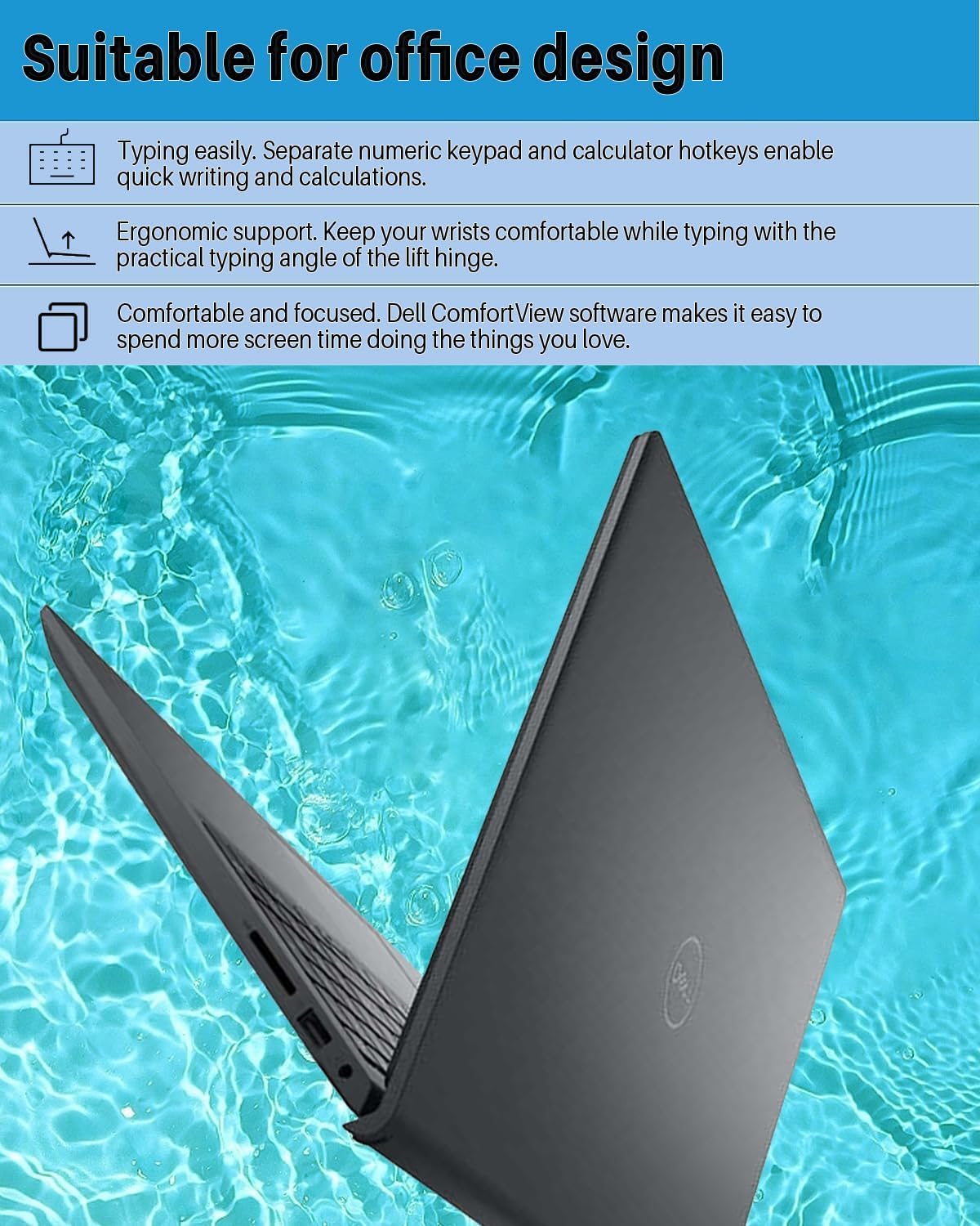 Dell Inspiron 15.6' FHD Touchscreen Laptop, AMD Ryzen 7 7730U (8-Core) Processor, 32 GB RAM, 1 TB SSD, AMD Radeon Graphics, Wi-Fi, Webcam, Windows 11 Pro, Long Battery Life, for Business & Student