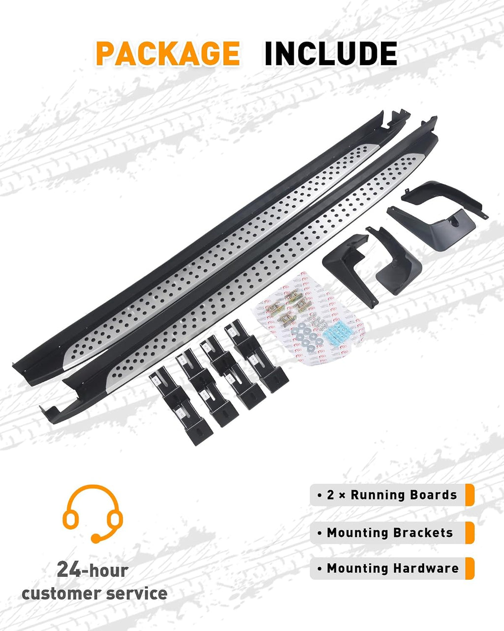 Fit for Hyundai Santa Fe 2019-2023 Running Boards Protector Side Step Nerf Bar