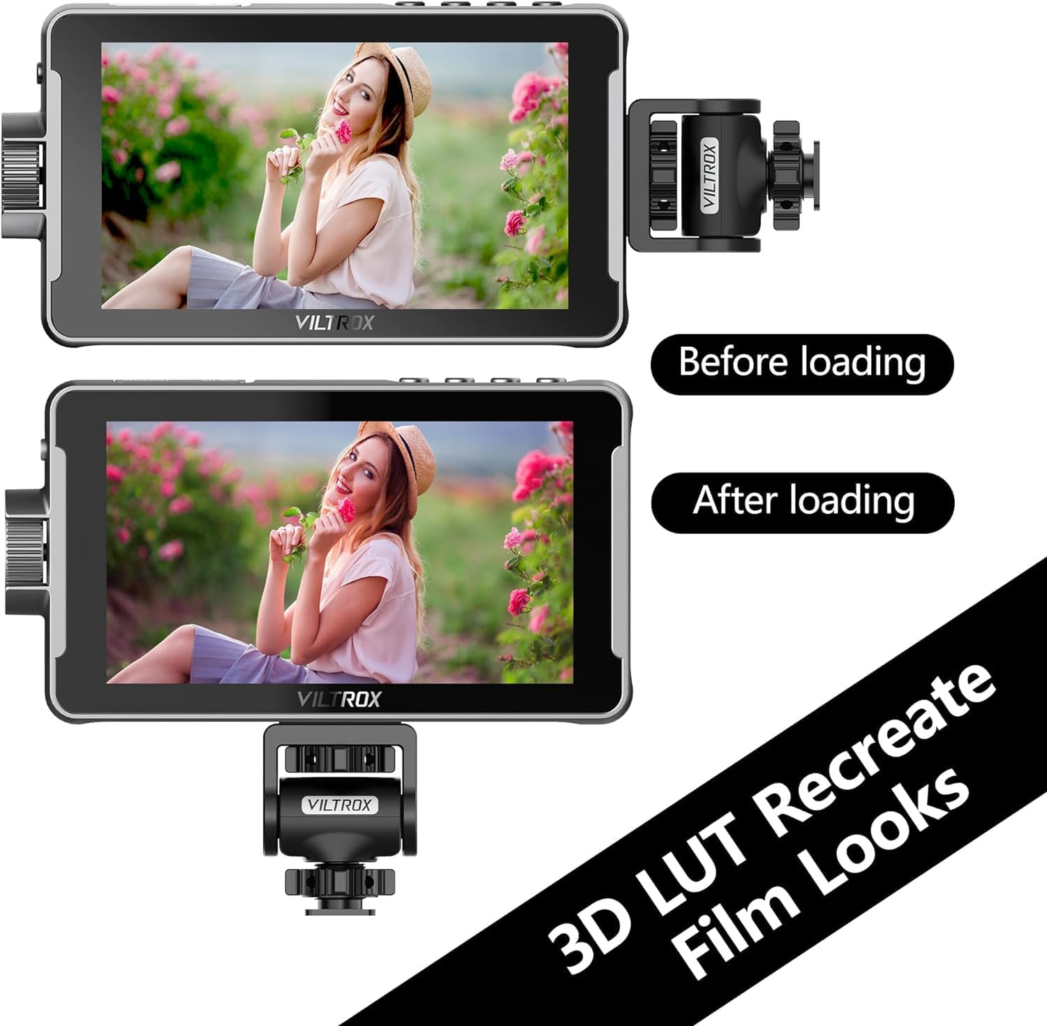 VILTROX Camera Field Monitor DC-550pro 5.5' Kit Touch Screen 4K HDMI DSLR Cameras Video Monitors with Sunshade Hood np-f550 Battery