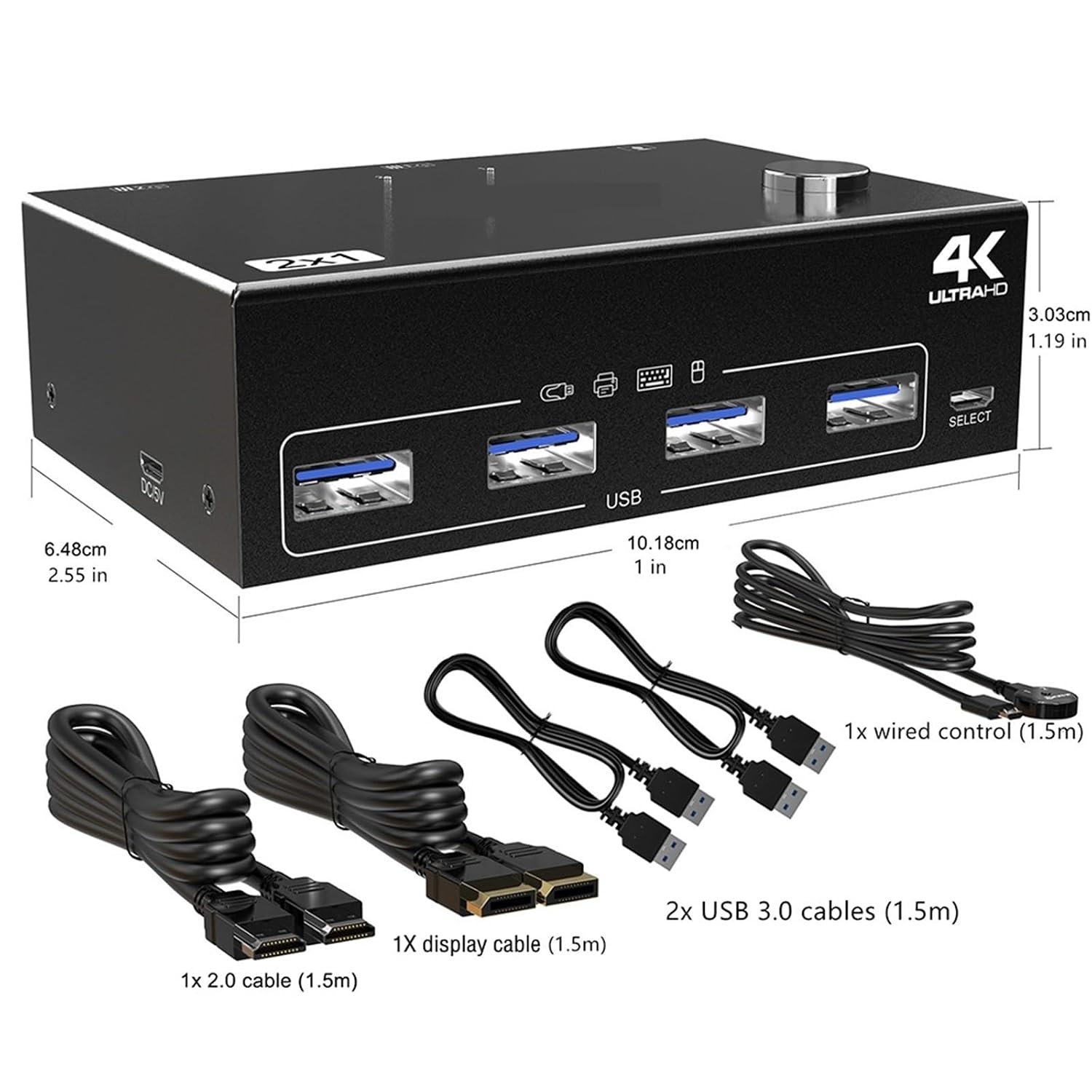 DP USB 3.0 KVM Switch Dual Monitor Display Port HDMI-Compatible Switcher for 2 Computer Laptop Share Keyboard Mouse Monitors