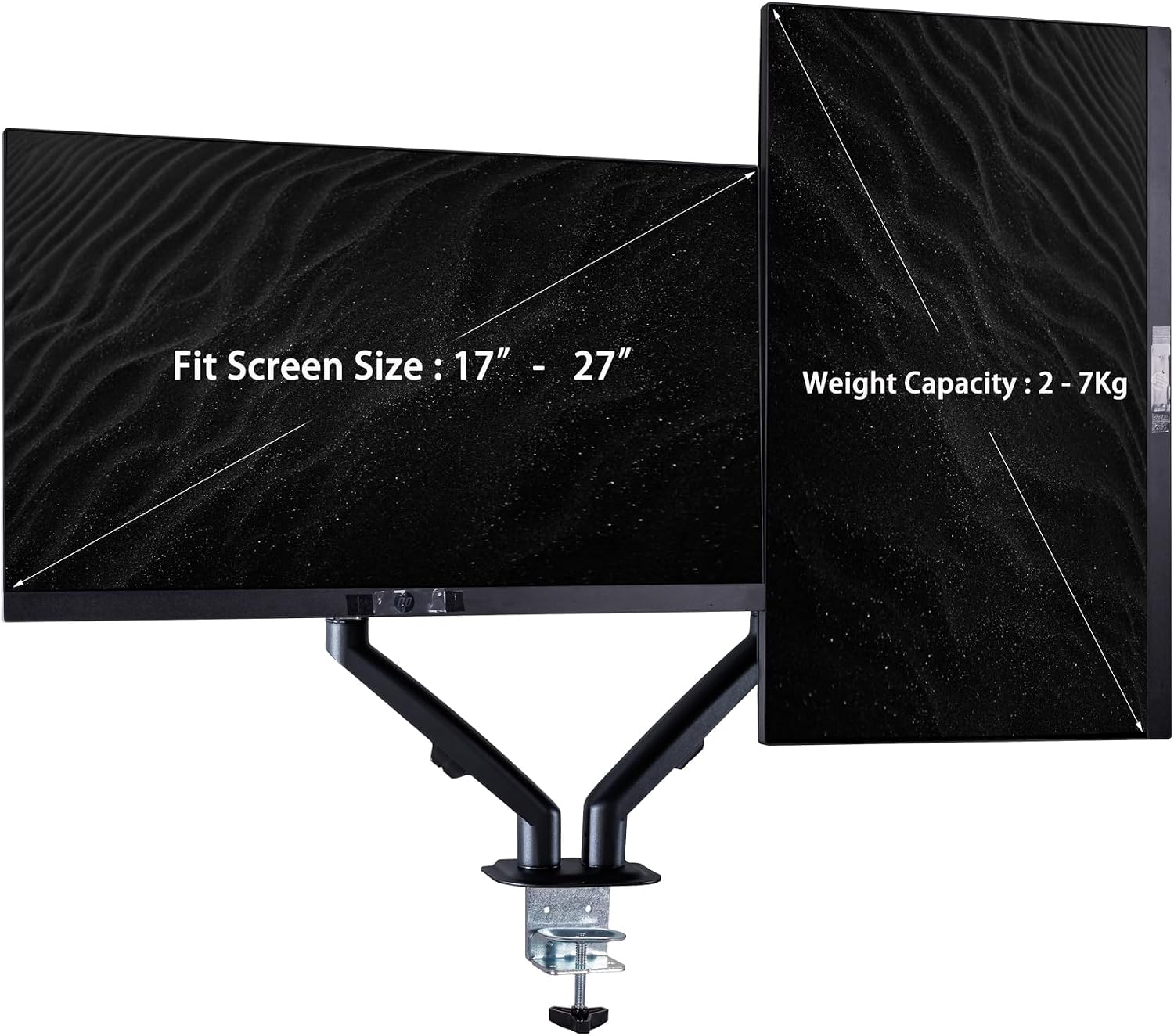 acer 24' Vero V247Y Gbmix FHD IPS Monitor with 4 ms Response Time, Anti-Glare, Integrated Speakers, VESA Mount & Dockztorm Hub, Black (UM.QV7AA.G03) 2 Pack & ErgoFlexy Dual Monitor Mount