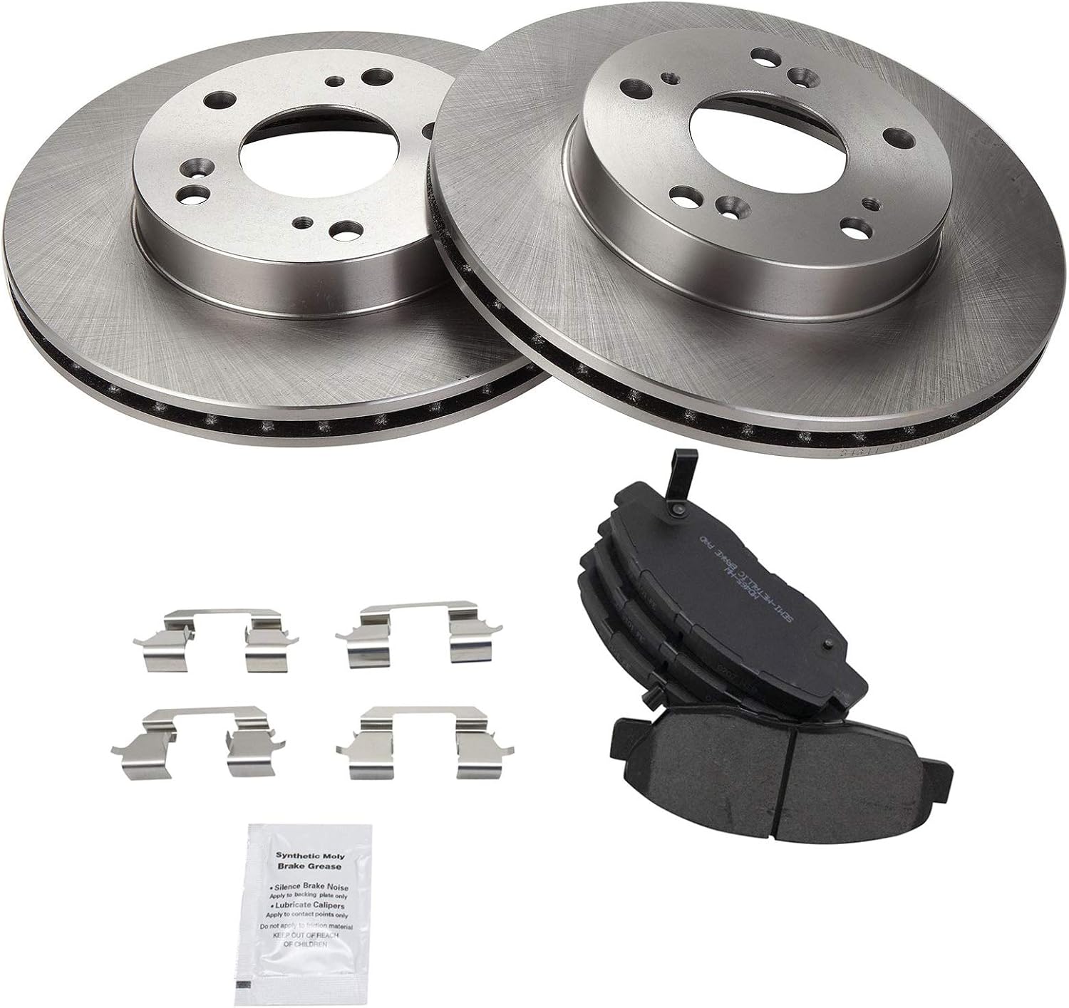 TRQ Front Brake Pad and Rotor Set Semi Metallic Vented Rotors Compatible with 2006-2011 Honda Civic