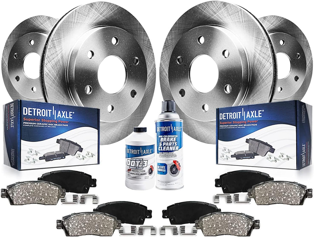 Detroit Axle - Brake Kit for Silverado Sierra Suburban Yukon XL 1500 Tahoe Escalade Disc Brake Rotors Ceramic Brakes Pads Replacement [12' Front & 12.99' Rear Rotors, Models w/Dual Piston Caliper]