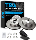 TRQ Front Brake Pad and Rotor Set Semi Metallic Vented Rotors Compatible with 2006-2011 Honda Civic