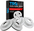 TRQ Performance Front and Rear Brake Rotor Set G Coated Drilled and Slotted Compatible with 1998-1999 Acura CL 1998-2002 Honda Accord
