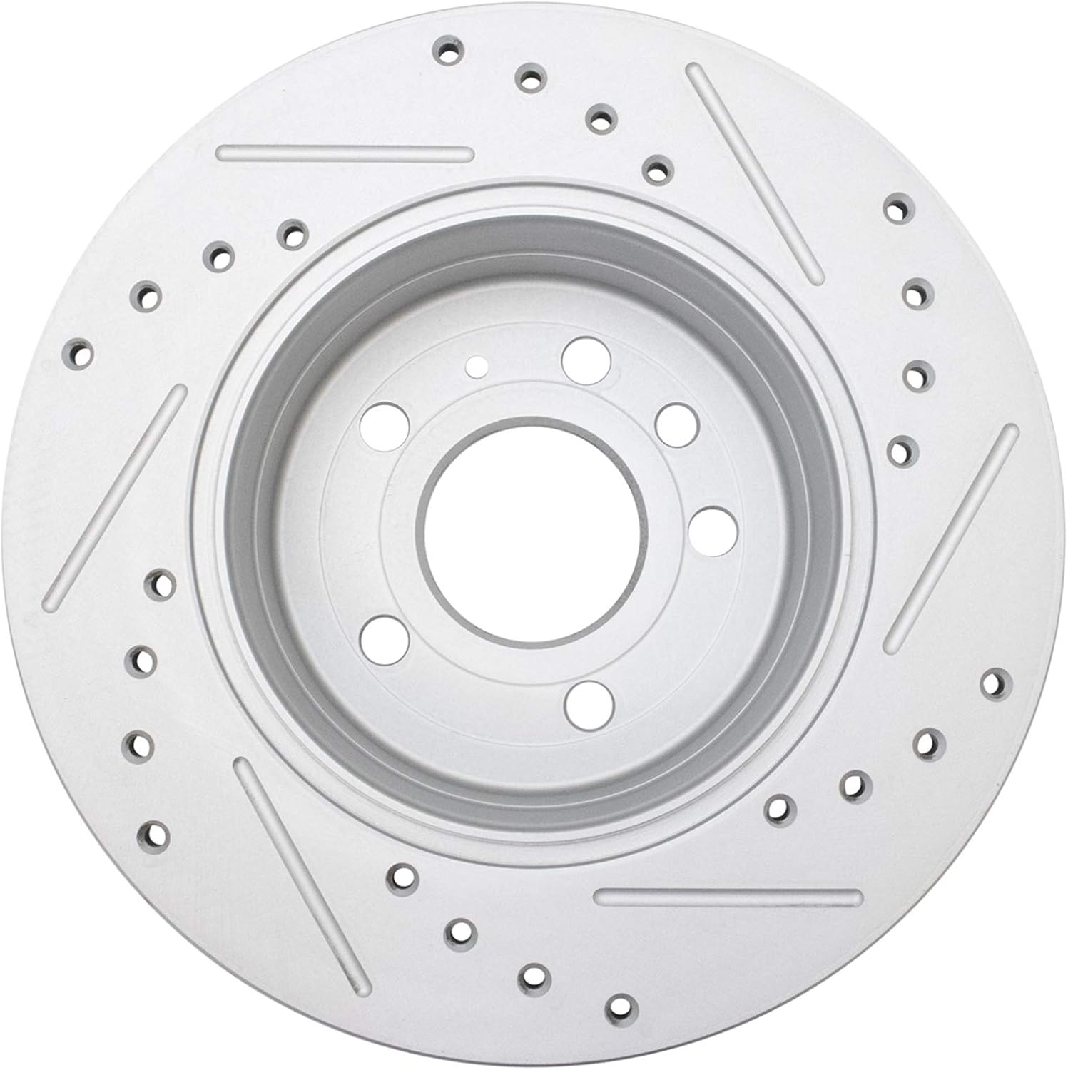 TRQ Front Rear Performance Drilled Slotted Zinc Coated Rotor Kit Compatible with Saab Saturn