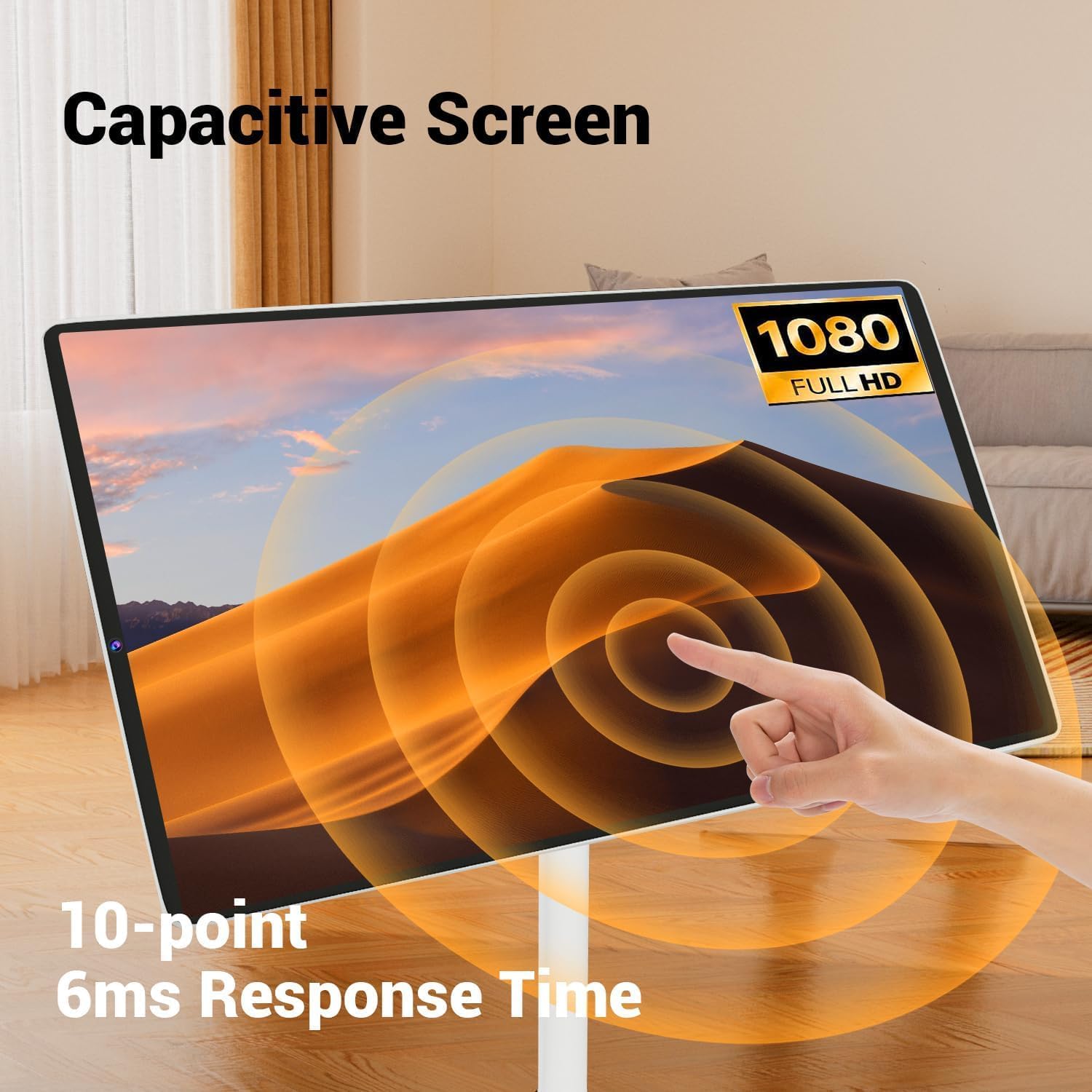 22 Inch 1080p Portable tv Built-in Camera, Portable Touch Screen Monitor Rollable Tablet TV, Wireless TV on Wheels Touchscreen Battery(6-8H) (Upgraded Version - Supports Scalability)