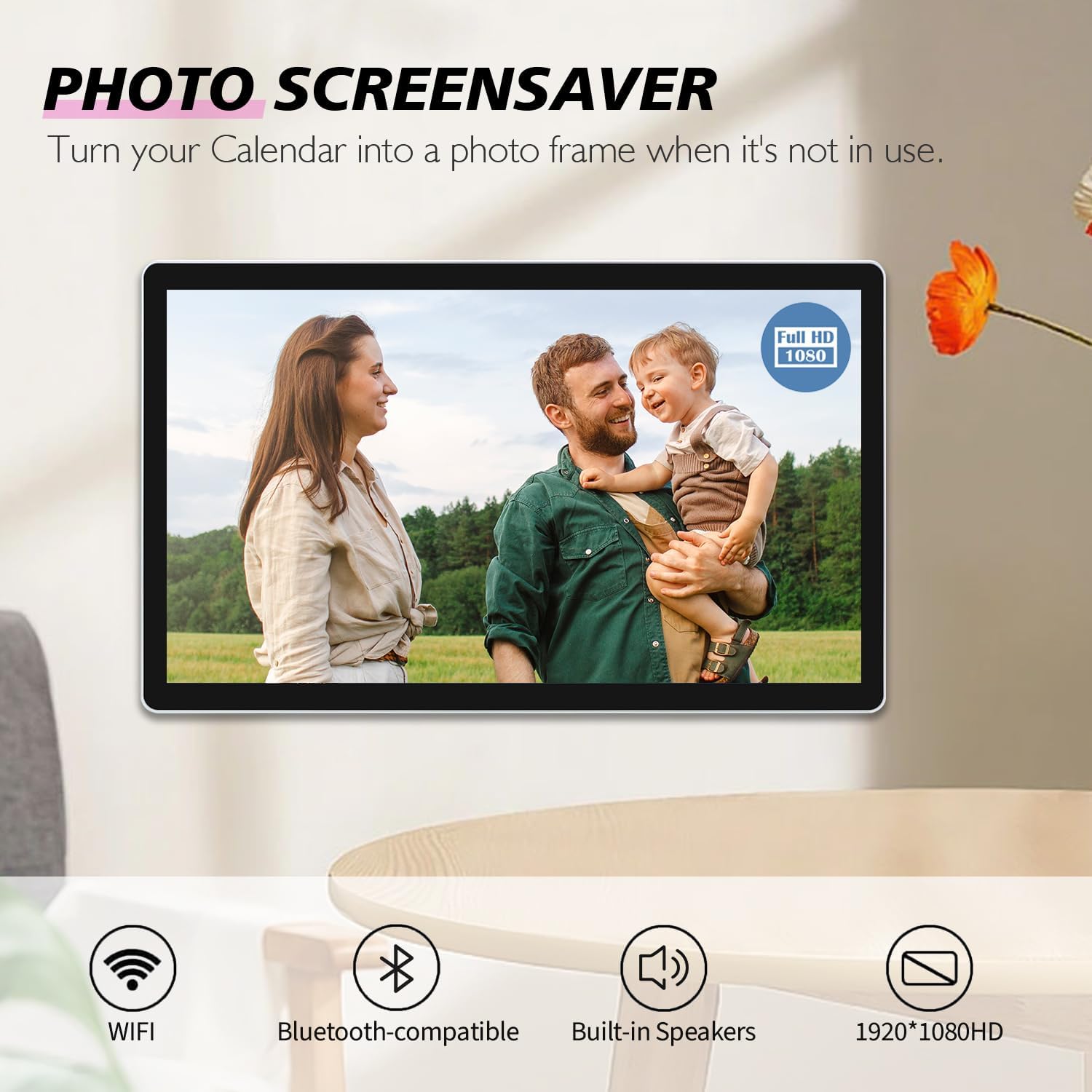 Large Touchscreen Monitor Digital Electronic Calendar, Downloadable APP,10-Point Touch,16:9 Display, Android 13 with 8GB RAM & 128GB ROM,Perfect for Office, Business, and Home (21.5 inch)