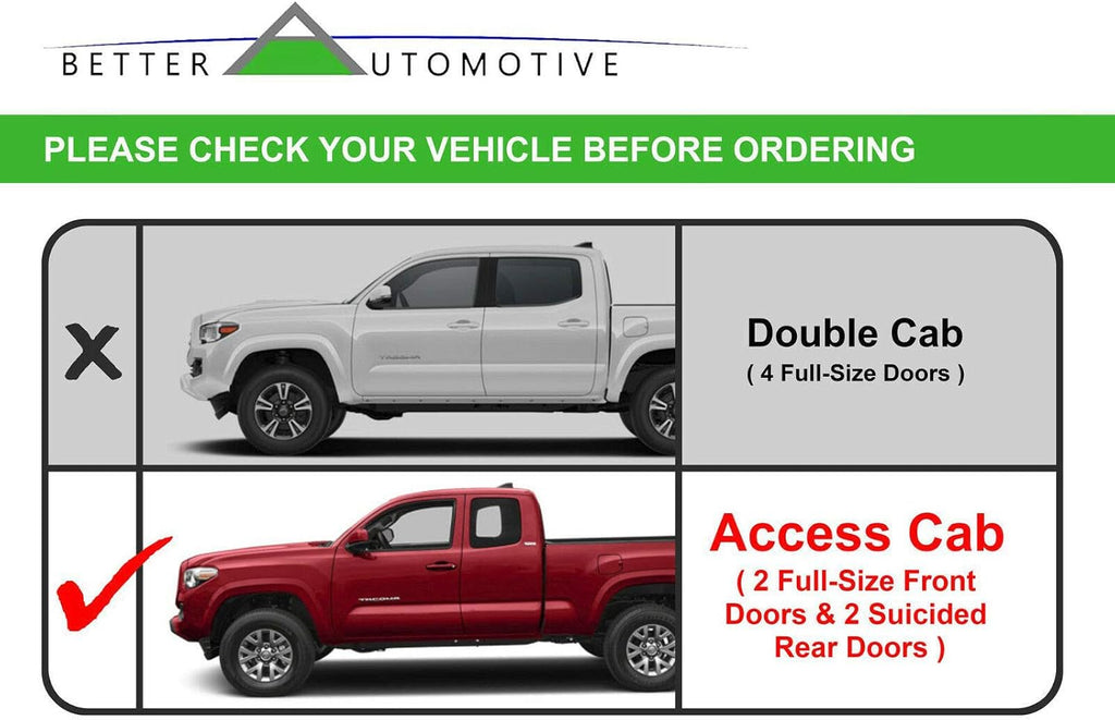 3' Black Side Step Rails Compatible with 1995-2004 Toyota Tacoma Access CAB/Extended CAB Side Bars NERF Bars Running Boards Step(4WD OR PRERUNNER 2/4WD)