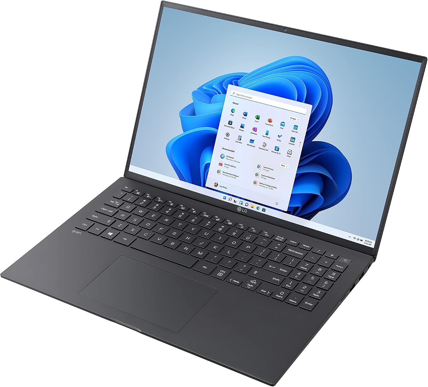 LG gram 16Z90P Laptop 16' Ultra-Lightweight, (2560 x 1600), Intel Evo 11th gen CORE i7, 16GB RAM, 1TB SSD, Windows 11 Home, 22 Hour Battery, Alexa Built-in, 2X USB-C, HDMI, USB-A - Black