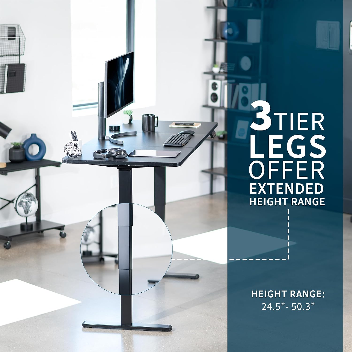 VIVO Electric 71 x 30 in Dual Motor Sit Stand Desk, Memory Height Adjustment, 2B Series, Black Top Black Frame, DESK-KIT-2B7B