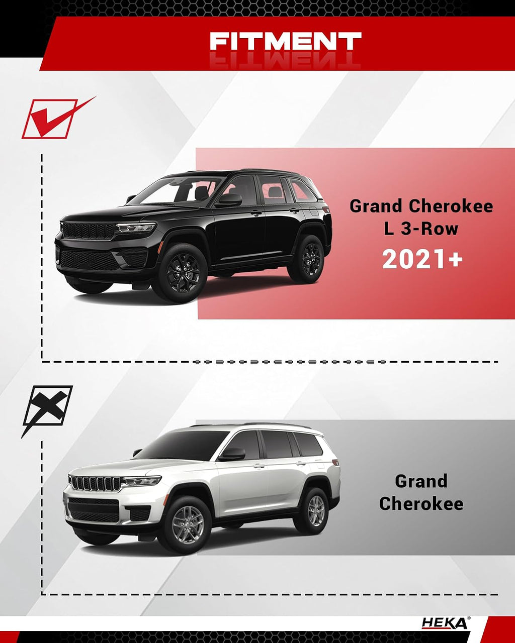 HEKA 4.13' Running Boards Fit for 2021-2026 Grand Cherokee L 3-Row Aluminum Alloy Anti-Corrosion Side Steps Nerf Bars 2 pcs