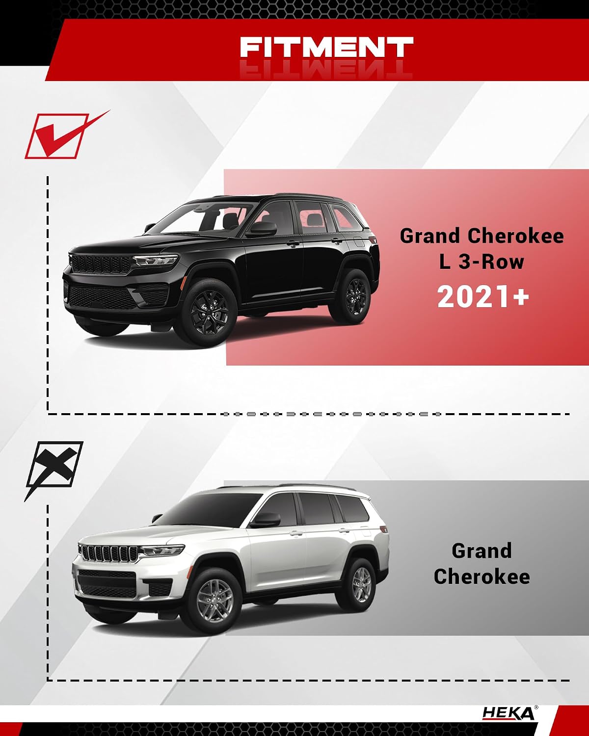 HEKA 4.13' Running Boards Fit for 2021-2026 Grand Cherokee L 3-Row Aluminum Alloy Anti-Corrosion Side Steps Nerf Bars 2 pcs