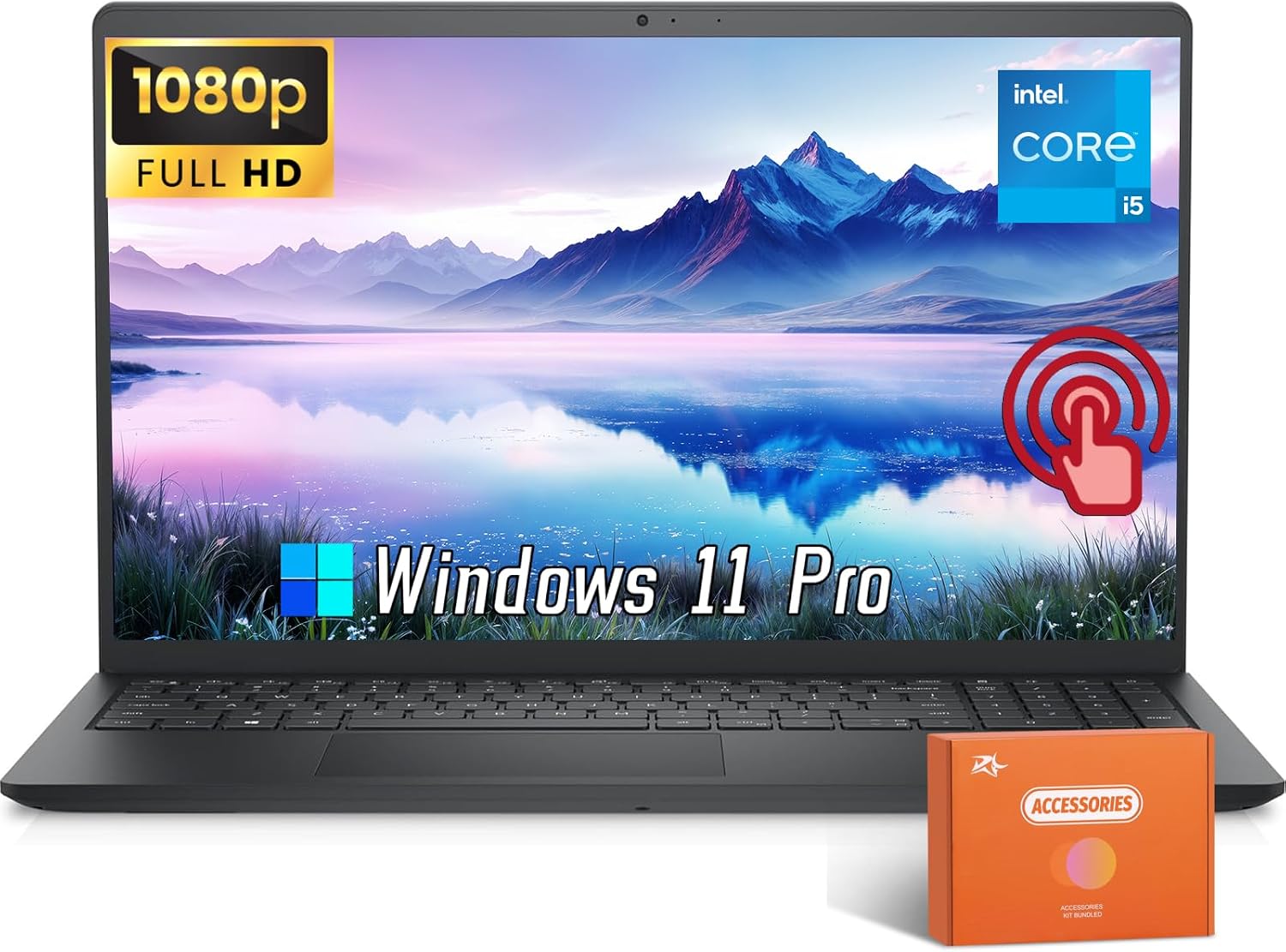 Dell Inspiron 15 Touchscreen Laptop, Intel 10-Core i5-1334U Processor, 15.6' FHD Anti-Glare IPS Display, 64 GB RAM, 2 TB SSD, Copilot AI, Windows 11 Pro, for Student & Business, w/Accessories