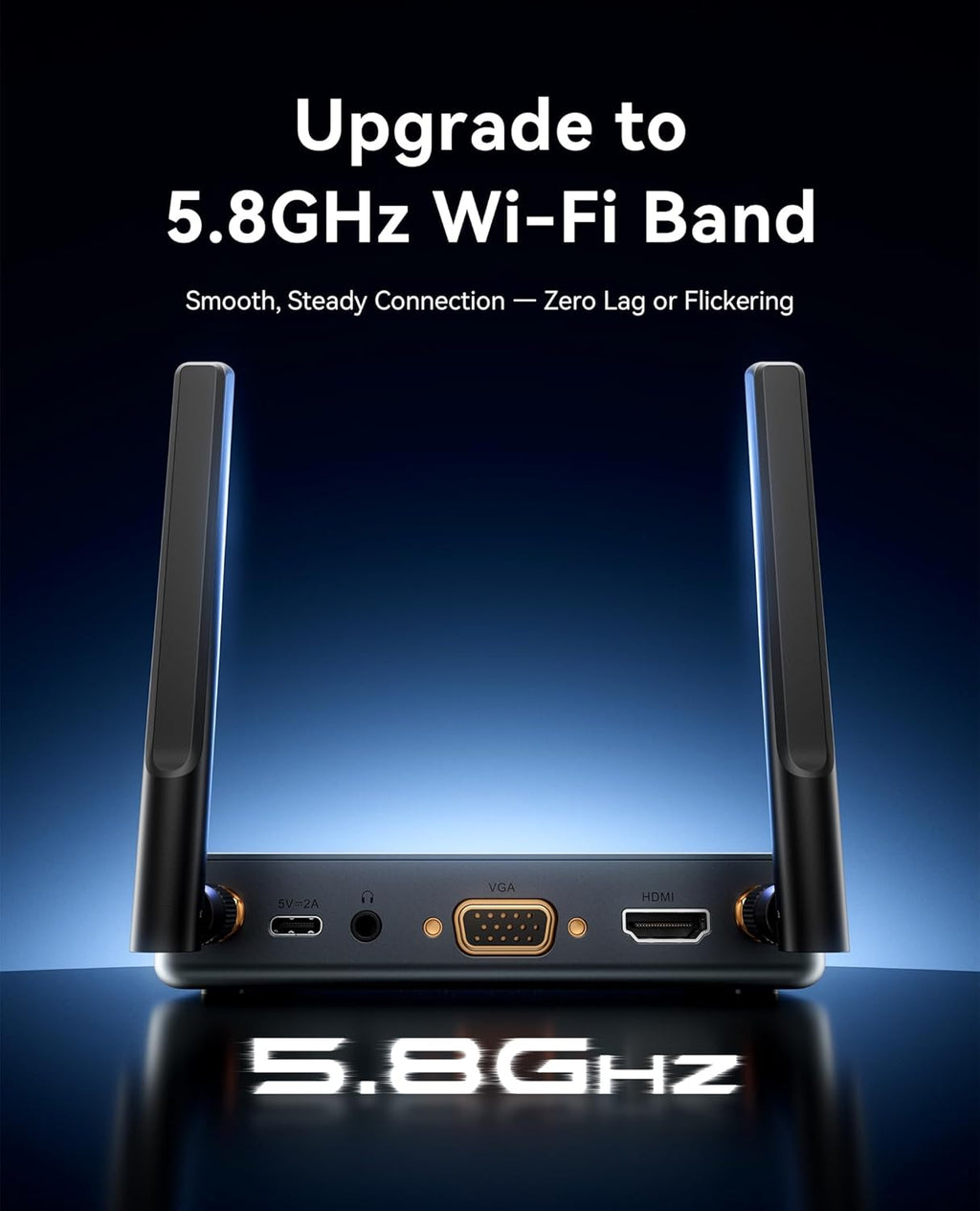 VENTION Wireless HDMI Transmitter and Receiver 165FT/50M, [Support VGA Input], 1080P@60Hz Plug & Play, 5G Wireless HDMI Extender for Streaming Video & Audio to Monitor from Laptop/Pc/Tv Box/Projector