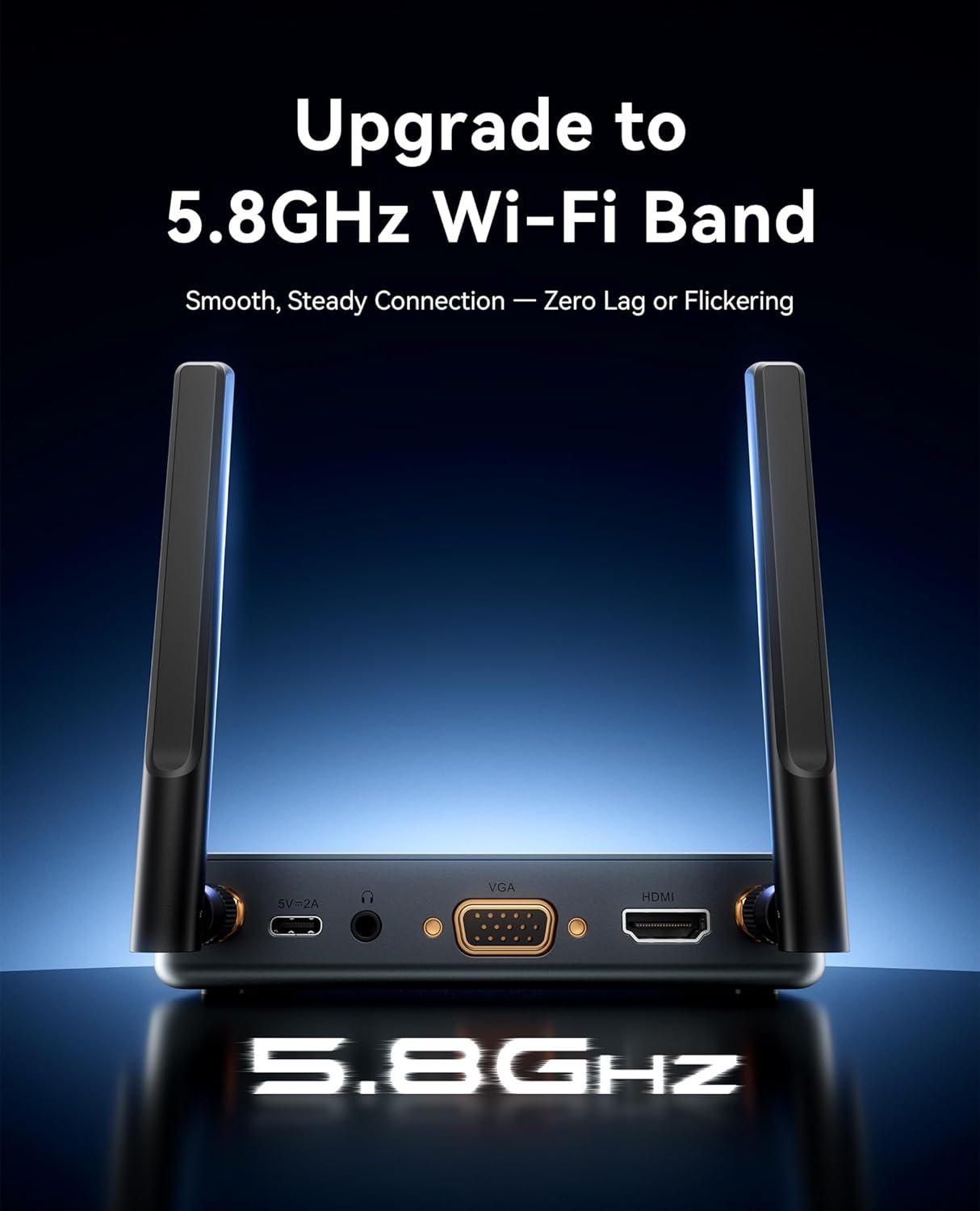 VENTION Wireless HDMI Transmitter and Receiver 165FT/50M, [Support VGA Input], 1080P@60Hz Plug & Play, 5G Wireless HDMI Extender for Streaming Video & Audio to Monitor from Laptop/Pc/Tv Box/Projector