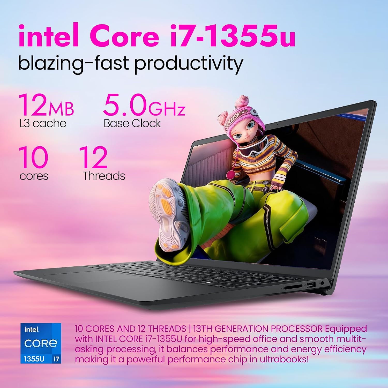 Dell 2026 15.6' Touchscreen Laptop DC15250 – Intel 10-Core i7-1355U (Up to 5.0GHz), 32GB RAM, 1TB SSD, FHD Display, Wi-Fi 6, Windows 11 Pro, Fast Business & Student Notebook