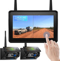 Fookoo 2 Magnetic Solar Wireless Backup Camera 7' IPS Touchscreen Monitor 1 Min DIY Install Portable Scratch-Proof No Drilling HD 1080P DVR Rechargeable Night Vision for Car RV Truck Camper - DCM702