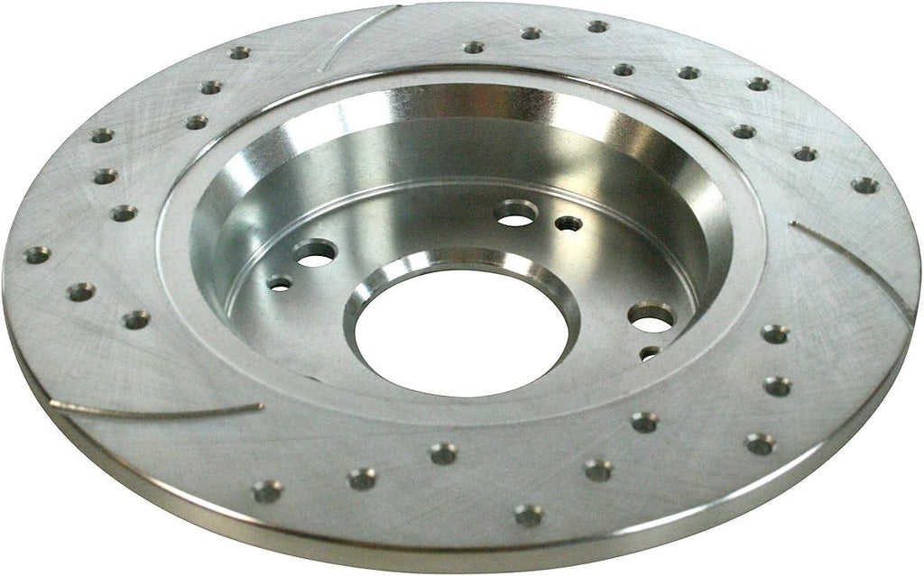 AutoShack Front & Rear Brake Rotors & Premium Pads for Honda, Civic 2006-2011, FWD L4 1.8L - Silver Zinc Coated Drilled & Slotted - SilverShield Pro