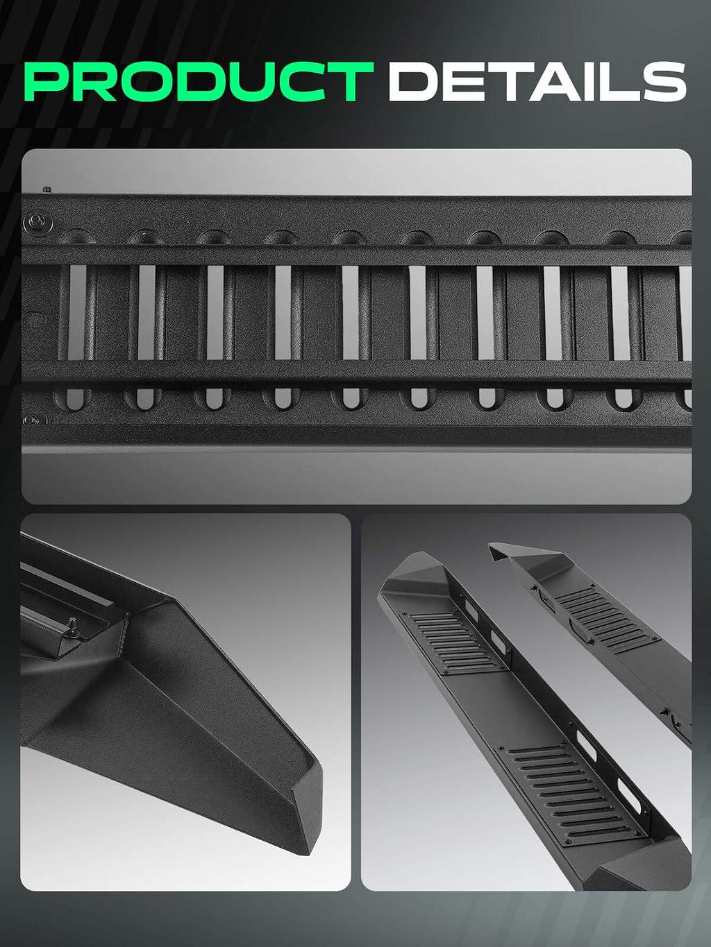 YHTAUTO 6.25 Inch Running Boards Side Steps Fit Toyota Tundra 2007-2021(Crew Cab/CrewMax) Side Steps Carbon Steel Step Bars Off-Road Exterior Accessories, Set of 2