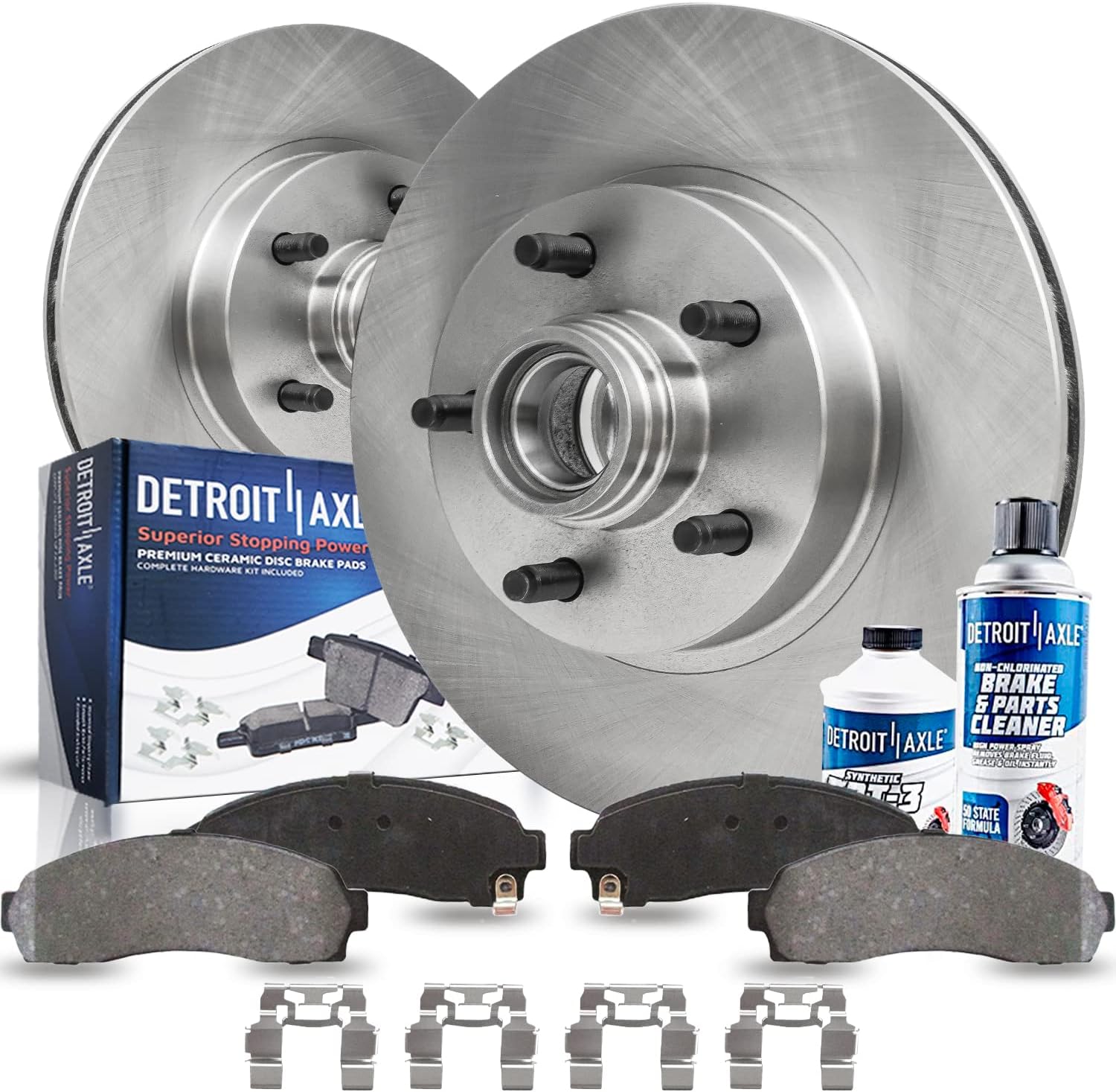 Detroit Axle - Front Brake Kit for Ford Explorer Ranger Mazda B2300 B3000 B4000 Disc Brakes Rotors Ceramic Brake Pads w/Hardware Replacement: 11.28' inch Rotor