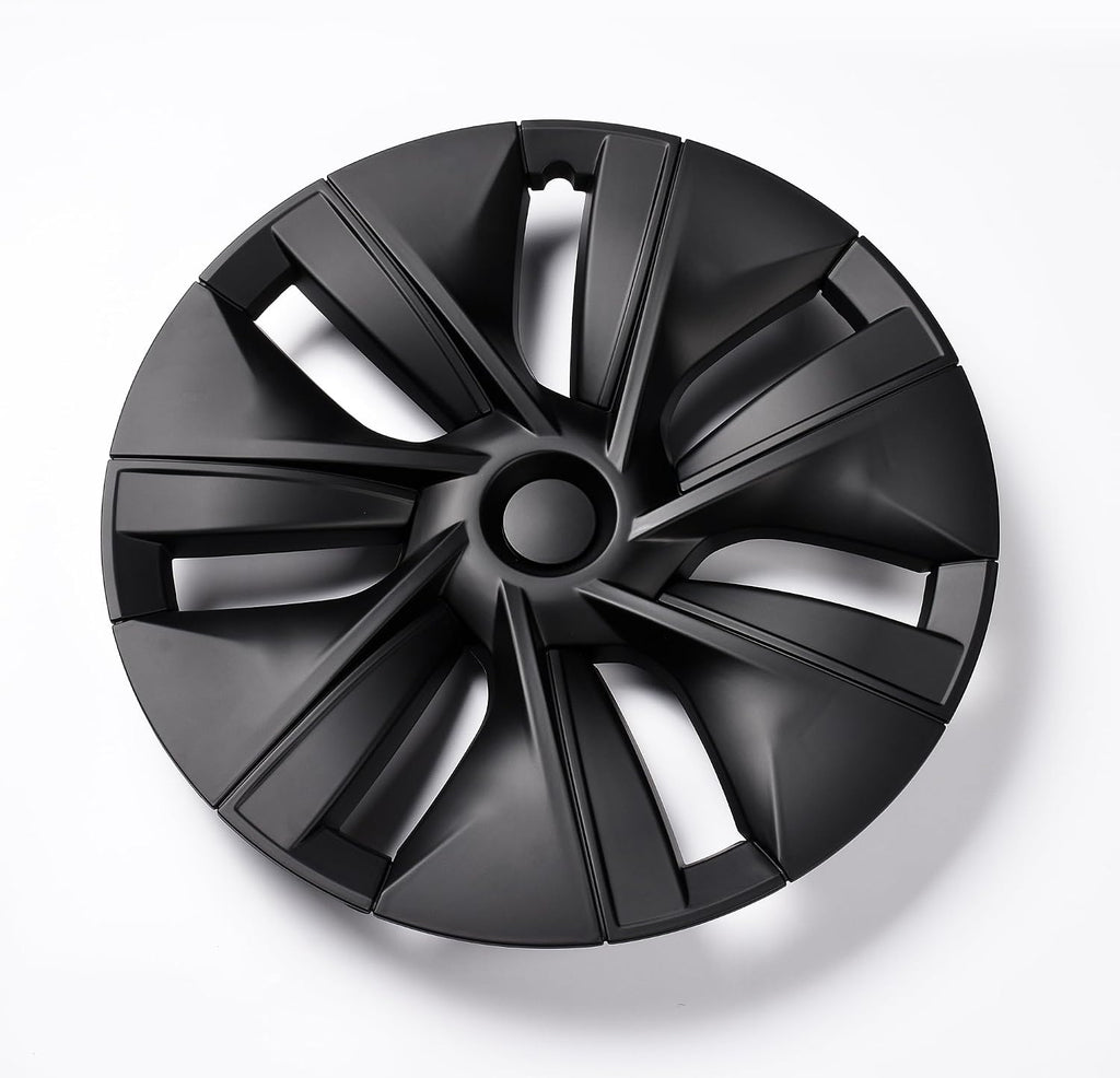 Matte Black Hubcap Wheel Cover Replacement Kit Compatible with Model Y, 19' Hub Caps Wheel Rim Cover Protector Car Exterior Accessories Pack of 4, 19 inches