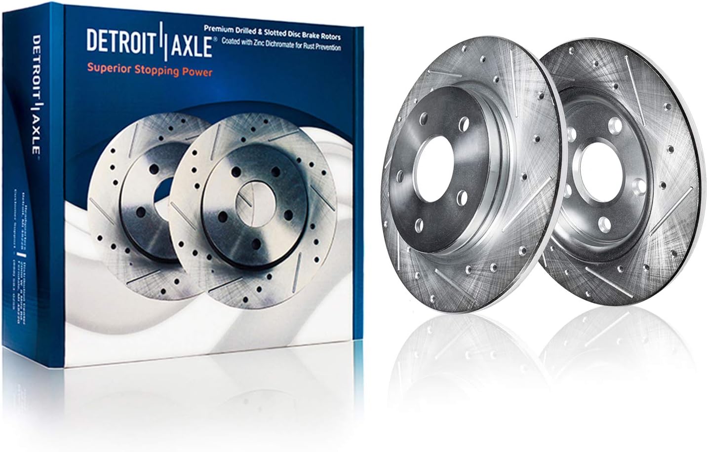 Detroit Axle - 4pc Brake Rotors for 2014 2015 Chevrolet Cruze, Drilled and Slotted Disc Brake Rotors Replacement : 10.87' inch Front and 11.50' inch Rear Rotor
