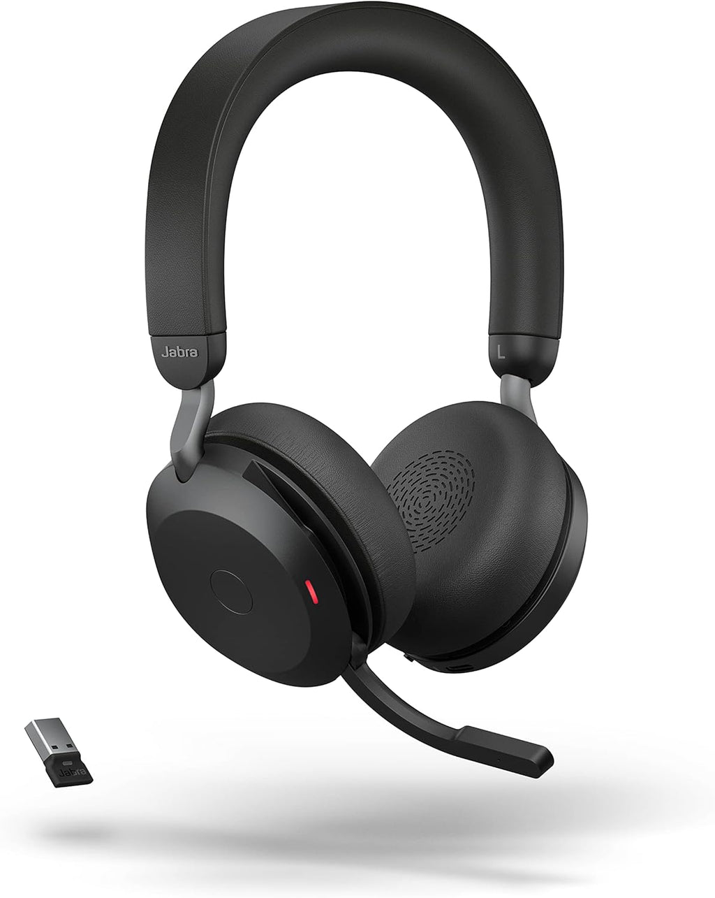 Jabra Evolve2 75 PC Wireless Headset with 8-Microphone Technology - Dual Foam Stereo Headphones with Adjustable Advanced Active Noise Cancelling, USB-A Bluetooth Adapter and UC Compatibility - Black