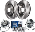 Detroit Axle - Front Disc Brake Rotors Wheel Hub Bearings + 10pc Wheel Lug Nuts Replacement for 2006-2009 Dodge Durango Chrysler Aspen - 14pc Set