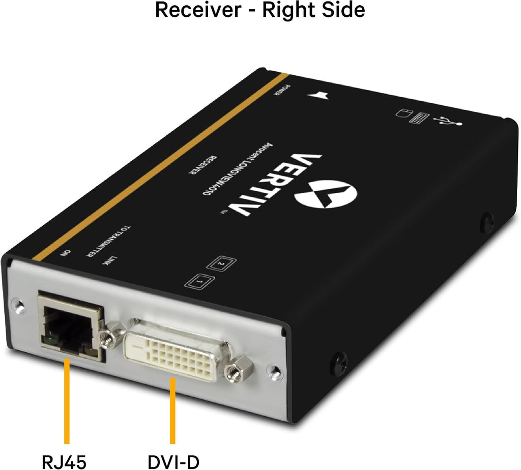 Vertiv Avocent LV 4010P High-Performance HD KVM Extender Kit with Receiver & Transmitter, VGA, Single Monitor, Extend up to 50 m. / 164 ft. (4010P)