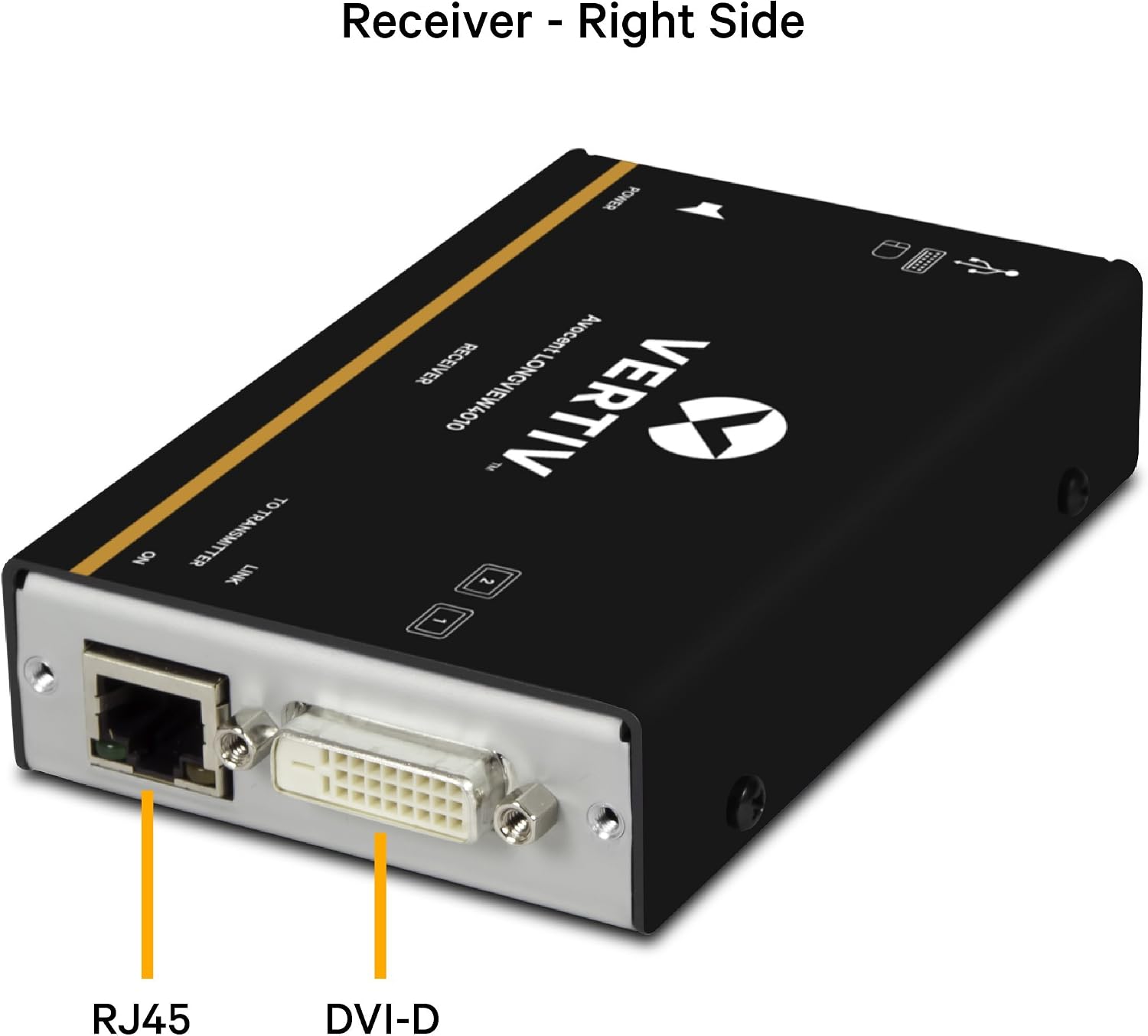 Vertiv Avocent LV 4010P High-Performance HD KVM Extender Kit with Receiver & Transmitter, VGA, Single Monitor, Extend up to 50 m. / 164 ft. (4010P)