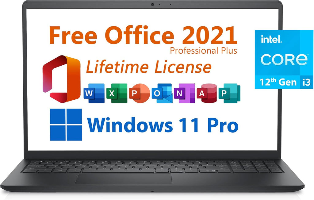 Dell 2024 Inspiron 15 Laptop, Free Microsoft Office 2021 with Lifetime License, 15.6' FHD 1920 x 1080, Intel 6-Core i3-1215U Upto 4.4 GHz, 16GB DDR4 RAM, 512GB PCIe SSD, Windows 11 Pro, Black