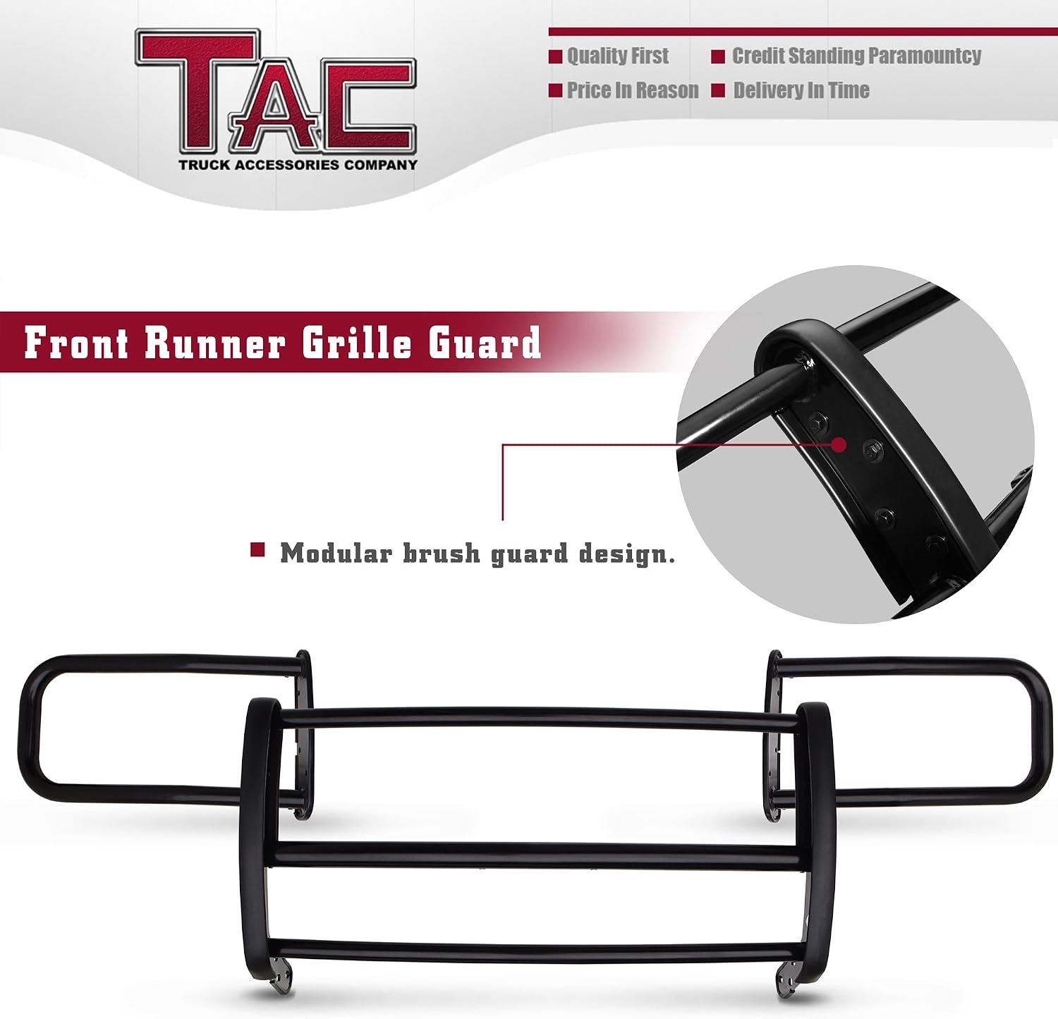 TAC Grille Guard Compatible with 2015-2019 Ford Transit Van (Full Size) Black Front Brush Bumper Guard Push Guard Off Road Automotive Exterior Accessories