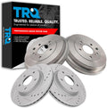 TRQ Performance Front and Rear Brake Rotor Set G Coated Drilled and Slotted Compatible with 2013-2019 Nissan Sentra