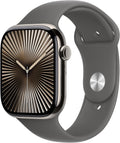Apple Apple Watch Series 10 GPS + Cellular 46mm Natural Titanium Case with Stone Grey Sport Band, S/M (Renewed)