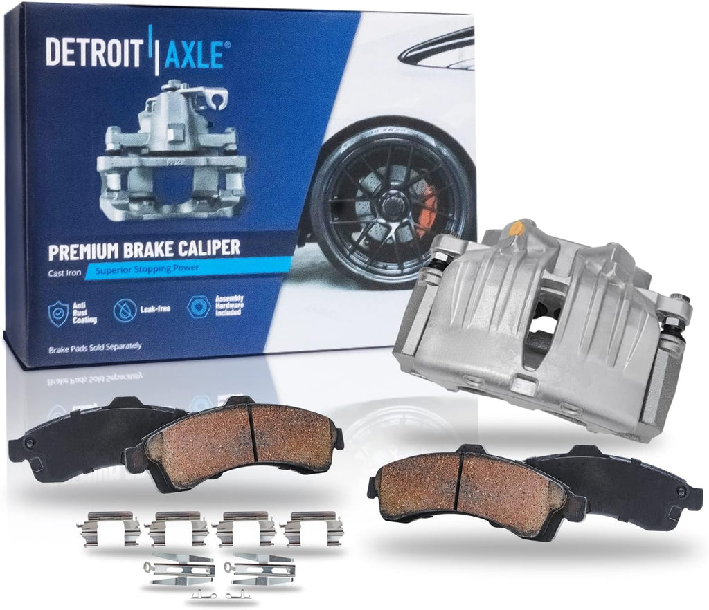 Detroit Axle - Front Brake Kit for Chevrolet Trailblazer GMC Envoy Buick Rainier Isuzu Ascender Olds Bravada Saab 9-7X, Disc Brake Caliper Ceramic Brake Pads Replacement