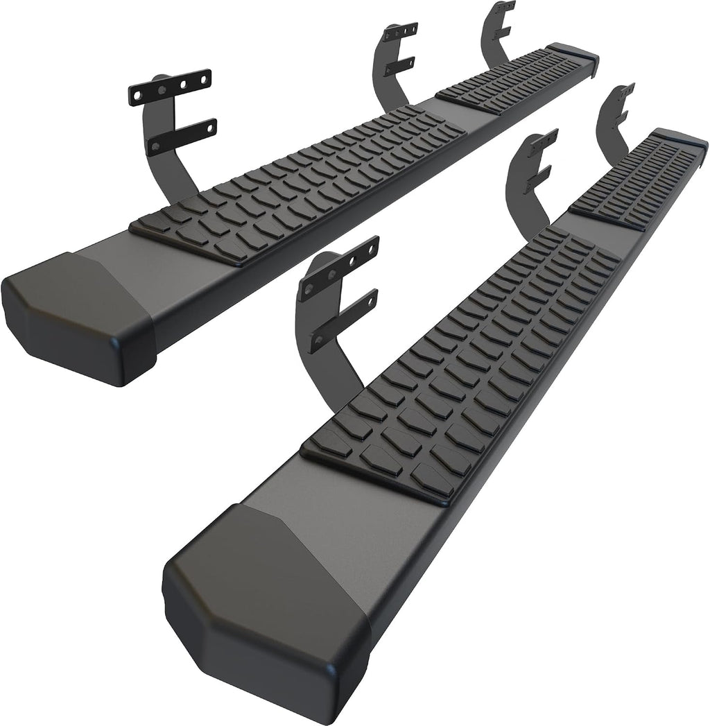6 Inches Running Boards Side Steps Compatible with 2019-2026 Dodge Ram 1500 New Body Style Crew Cab (Not Fit 2019-2024 1500 Classic), Black Textured Aluminum Nerf Bars