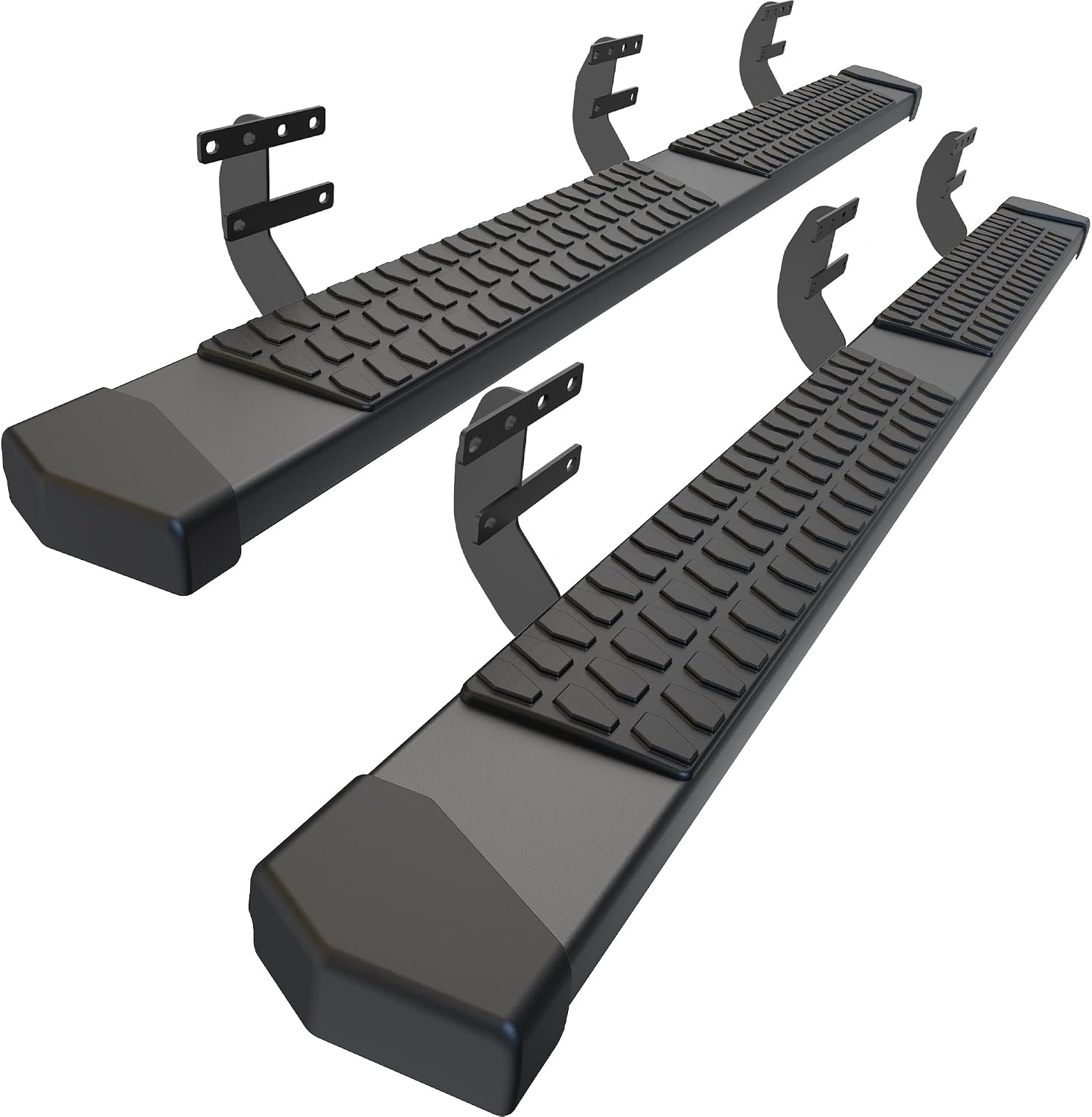 6 Inches Running Boards Side Steps Compatible with 2019-2026 Dodge Ram 1500 New Body Style Crew Cab (Not Fit 2019-2024 1500 Classic), Black Textured Aluminum Nerf Bars